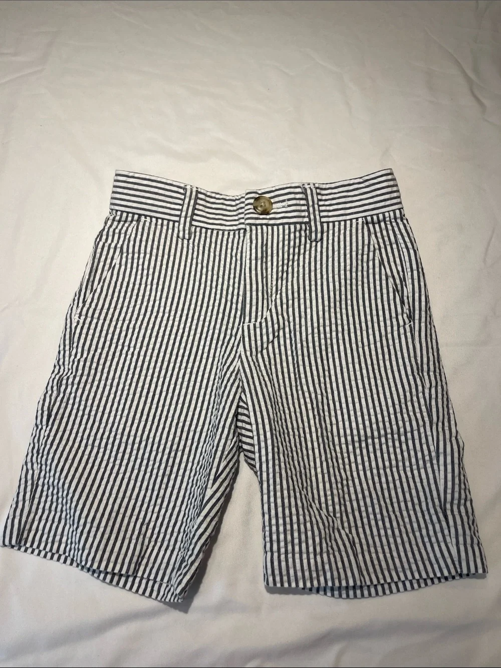Gymboree Navy and White Seersucker Flat Front Shorts